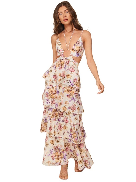 Line & Dot Dresses & Skirts - LINE AND DOT FLORET MAXI RUFFLE DRESS